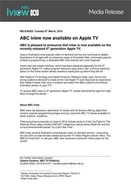 ABC Iview Now Available on Apple TV