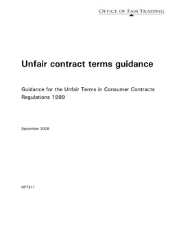 Unfair Contract Terms Guidance