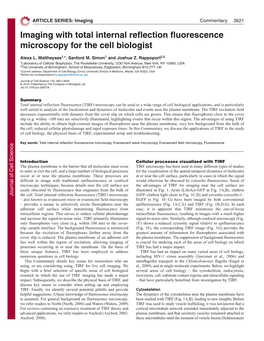 Imaging with Total Internal Reflection Fluorescence Microscopy for the Cell Biologist