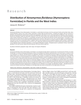 Hymenoptera: Formicidae) in Florida and the West Indies James K