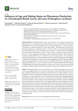 Influence of Age and Mating Status on Pheromone Production in A