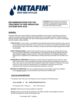 Recommendations for the Treatment of Drip