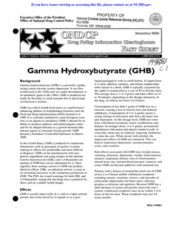 Gamma Hydroxybutyrate (GHB)