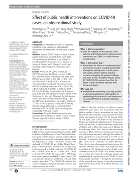 Effect of Public Health Interventions on COVID-19 Cases