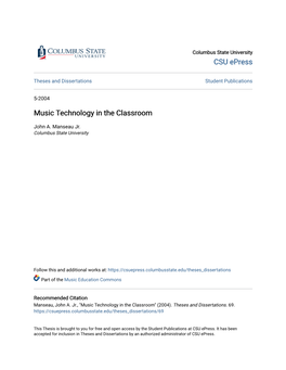 Music Technology in the Classroom