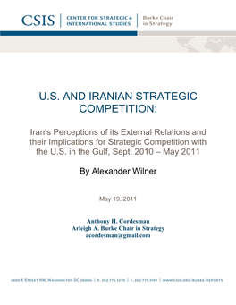 U.S. and Iranian Strategic Competition