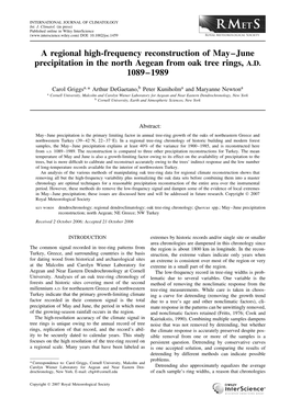 A Regional High-Frequency Reconstruction of May-June