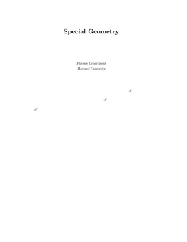 Special Geometry (Term Paper for 18.396 Supersymmetric Quantum Field Theories)