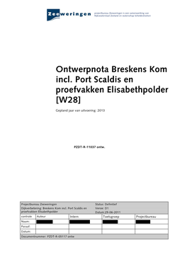 Ontwerpnota Breskens Kom Incl. Port Scaldis En Proefvakken Elisabethpolder [W28]