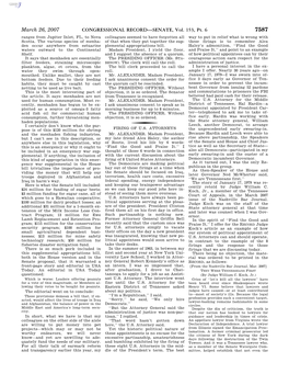 CONGRESSIONAL RECORD—SENATE, Vol. 153, Pt. 6 March 26, 2007