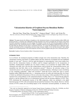 Vulcanization Kinetics of Graphene/Styrene Butadiene Rubber Nanocomposites*