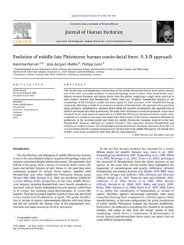 Evolution of Middle-Late Pleistocene Human Cranio-Facial Form: a 3-D Approach