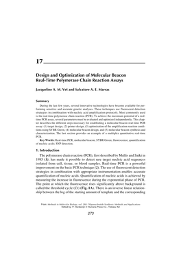 Design and Optimization of Molecular Beacon Real-Time Polymerase Chain Reaction Assays