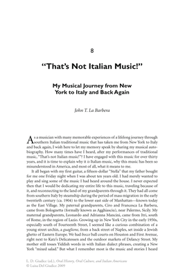 “That's Not Italian Music!”