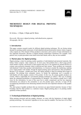 Microtext Design for Digital Printing Techniques