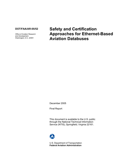 Safety and Certification Approaches for Ethernet-Based Aviation