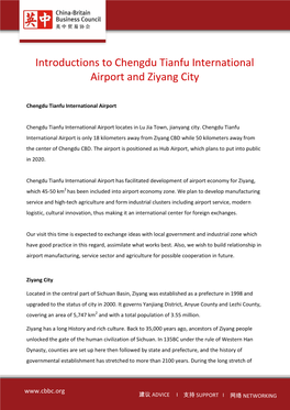 TITLE HERE Introductions to Chengdu Tianfu International Airport and Ziyang City