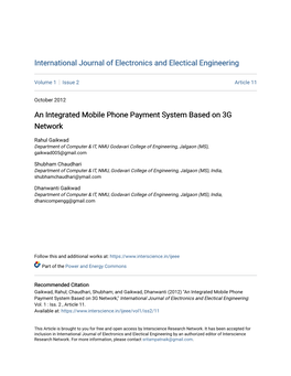 An Integrated Mobile Phone Payment System Based on 3G Network