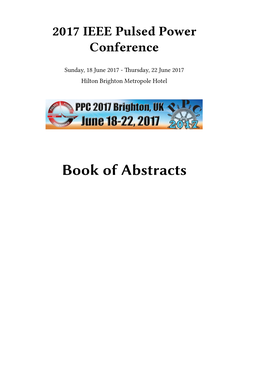 Book of Abstracts Ii Contents