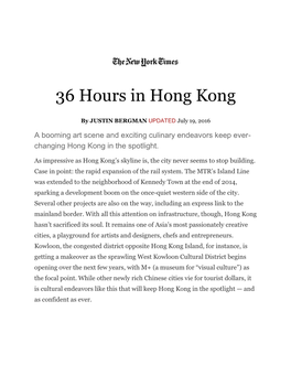 36 Hours in Hong Kong