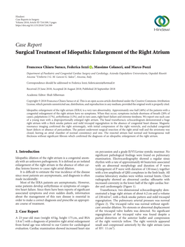 Surgical Treatment of Idiopathic Enlargement of the Right Atrium