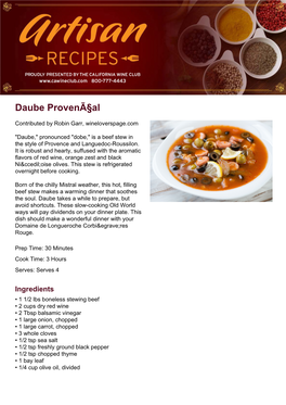 Daube Provenã§Al