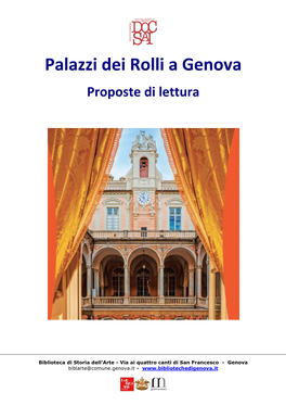 Bibliografia Palazzi Dei Rolli a Genova