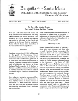 Barquilla De La Santa Maria BULLETIN of the Catholic Record Society­ Diocese of Columbus