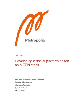 Developing a Social Platform Based on MERN Stack