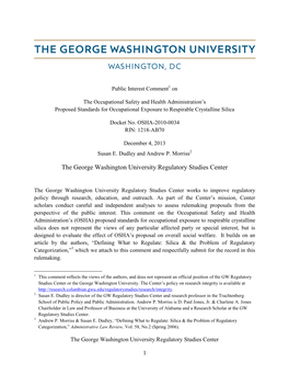 George Washington University Regulatory Studies Center