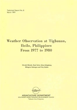 Weather Observation at Tigbauan, Iloilo, Philippines from 1977 to 1980