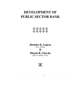 Development of Public Sector Bank