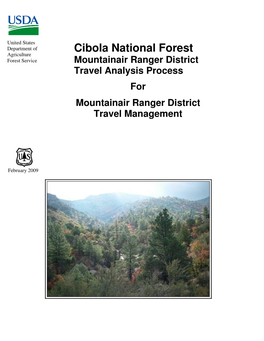 Cibola National Forest Agriculture Forest Service Mountainair Ranger District Travel Analysis Process