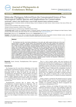 Journal of Phylogenetics & Evolutionary Biology