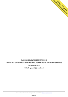 Catalogue Immobilier De MAISONS DEMEURES ET PATRIMOINE