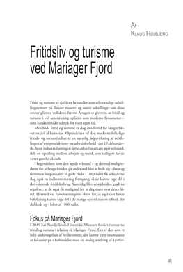 Fritidsliv Og Turisme Ved Mariager Fjord