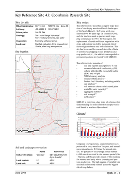 Key Reference Site 43: Coolabunia Research Site