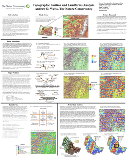 Topographic Position and Landforms Analysis Andrew D. Weiss, The