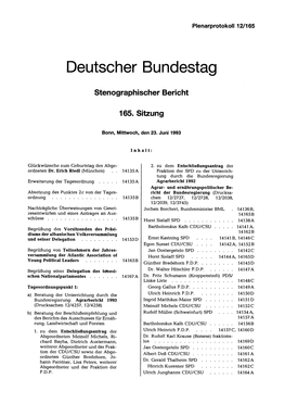 Stenographischer Bericht 165. Sitzung