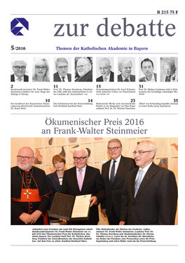Ökumenischer Preis 2016 an Frank-Walter Steinmeier