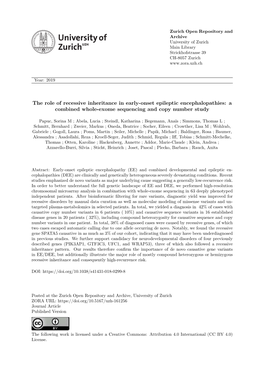 The Role of Recessive Inheritance in Early-Onset Epileptic Encephalopathies: a Combined Whole-Exome Sequencing and Copy Number Study