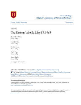 The Ursinus Weekly, May 13, 1963