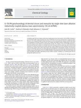 Th/Pb Geochronology of Detrital Zircon and Monazite by Single Shot Laser Ablation Inductively Coupled Plasma Mass Spectrometry (SS-LA-ICPMS)