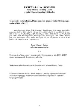 „Planu Odnowy Miejscowości Strzemeszno Na Lata 2008 - 2013”