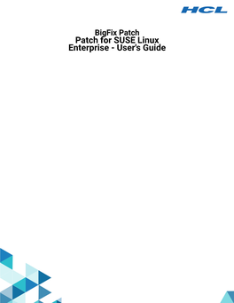 Patch for SUSE Linux Enterprise - User's Guide Special Notice