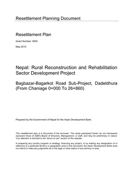 40554-022: Rural Reconstruction and Rehabilitation Sector Development