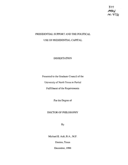 Presidential Support and the Political Use of Presidential