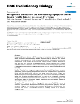 BMC Evolutionary Biology Biomed Central