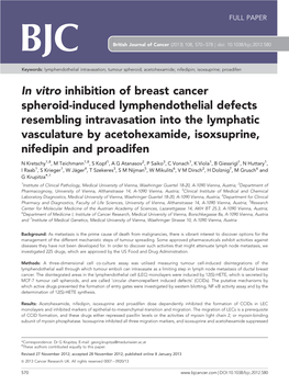 In Vitro Inhibition of Breast Cancer Spheroid-Induced Lymphendothelial