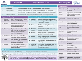 Problem of Evil Year Group: 12